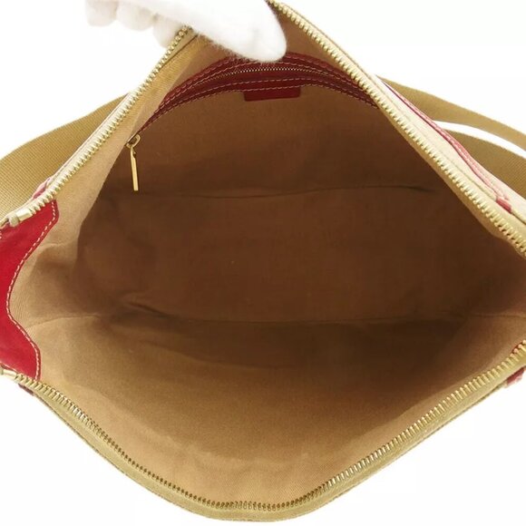 CELINE shoulder bag macadam beige PVC ?~ leather Authentic used T19351 - Picture 6 of 9